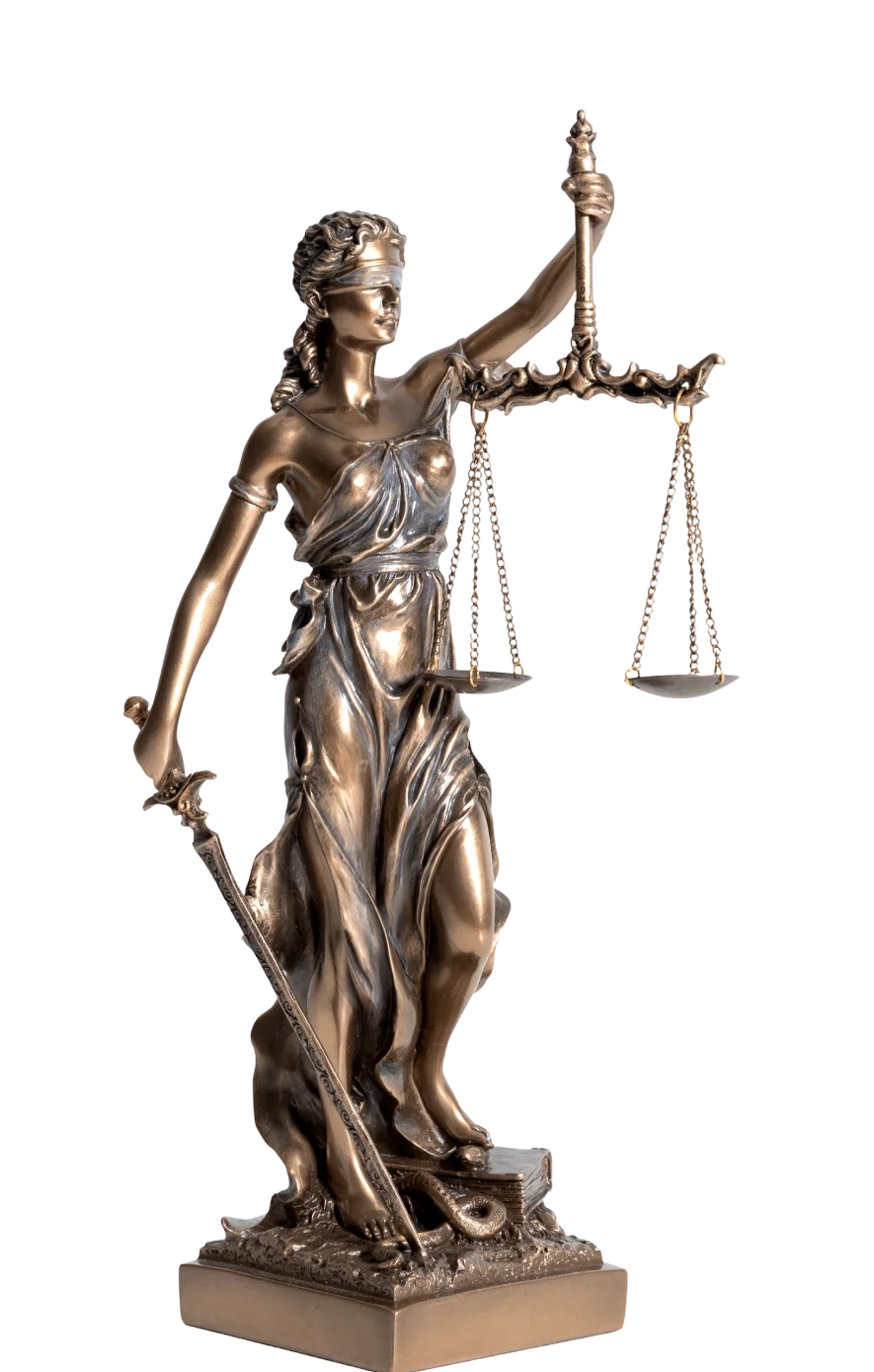 A statue of lady justice holding the scales.